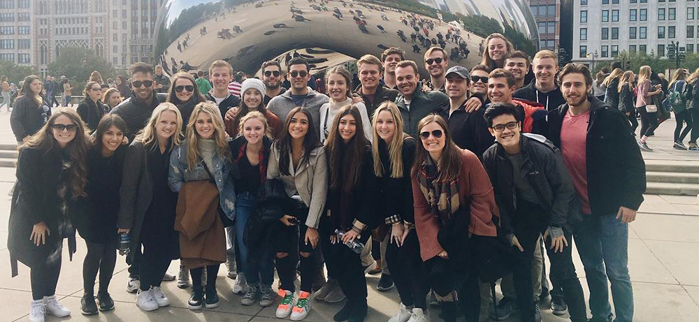 Neeley Leader group in Chicago in front of the Bean