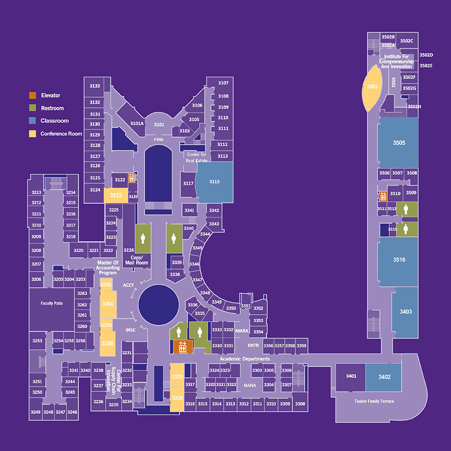 Neeley Third Floor building map