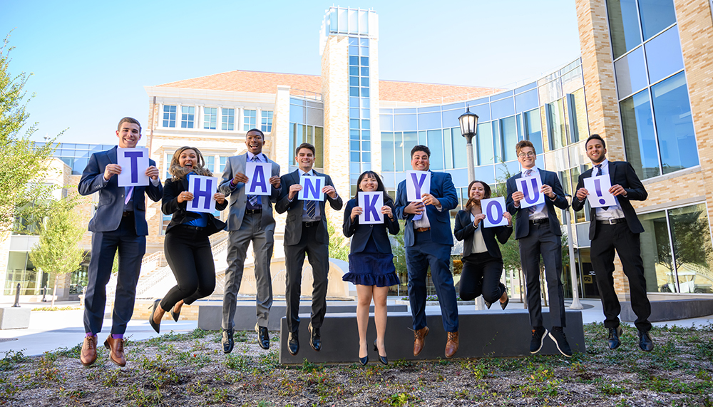 Students saying thank you