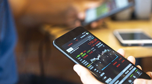 Smart phone with stock display