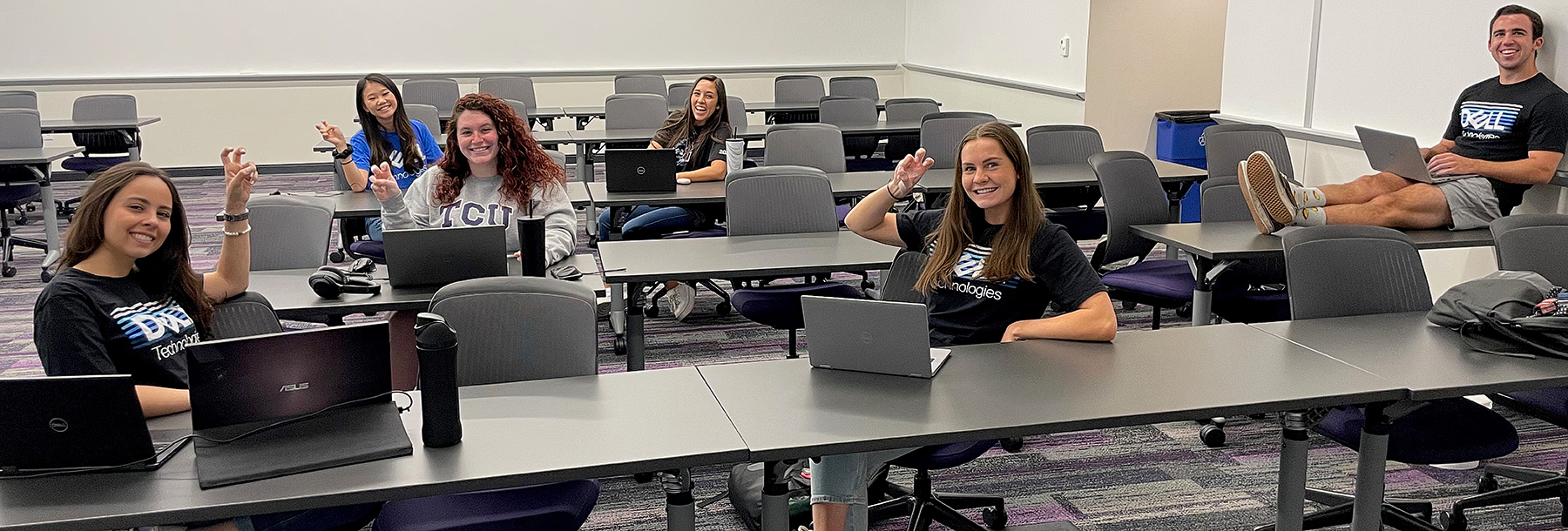 Section Image: Dell interns in a classroom in Neeley's Smith Hall 