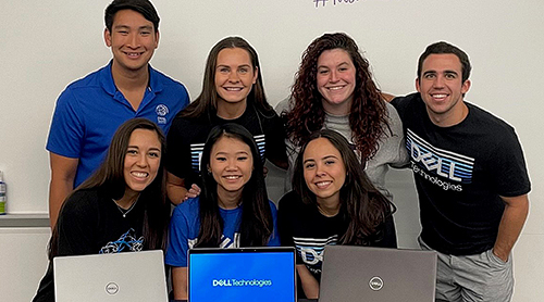 Section Image: Dell interns in a classroom in Neeley's Smith Hall 