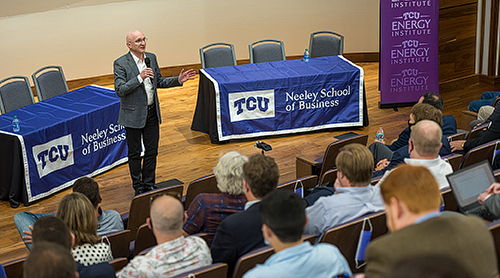 Section Image: Geoffrey Cann in the Shaddock Auditorium 