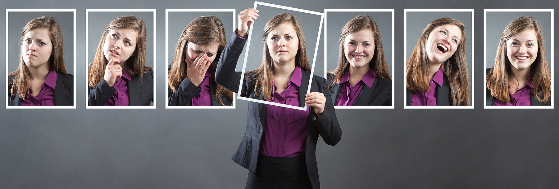 Section Image: Woman making various facial expressions 