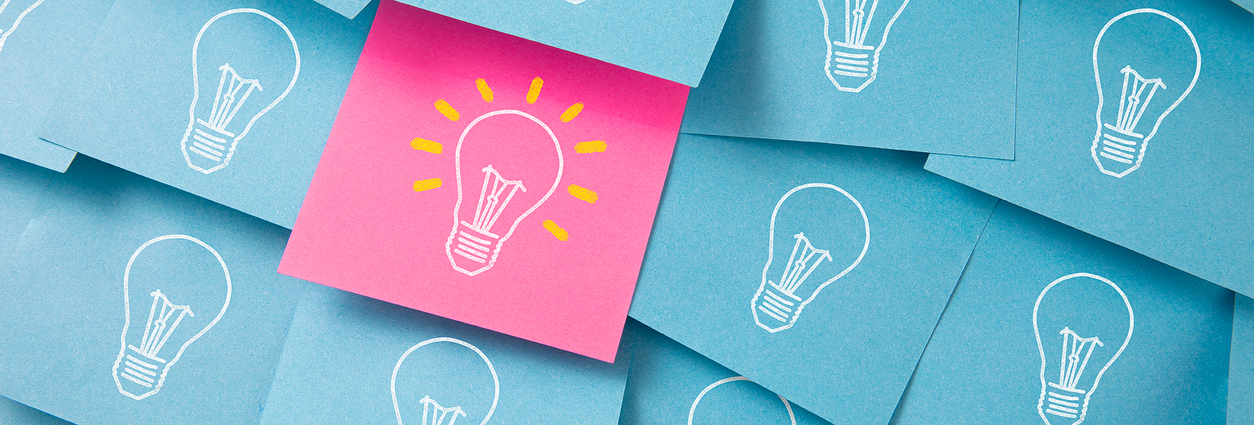 Section Image: post-it notes with light bulbs 