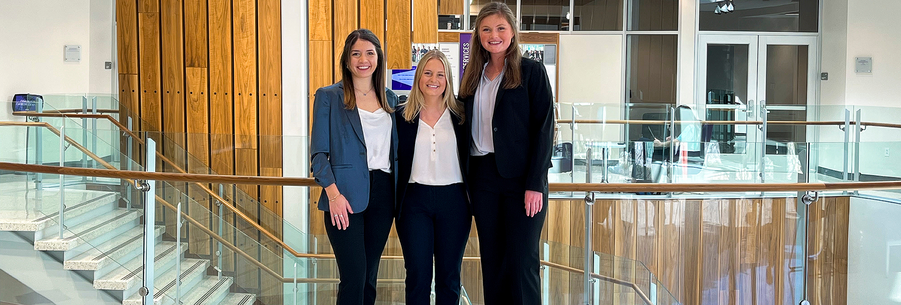 Section Image: Erin Milsten, Becca Smith and Anna Murrey at the Rogers Rotunda 