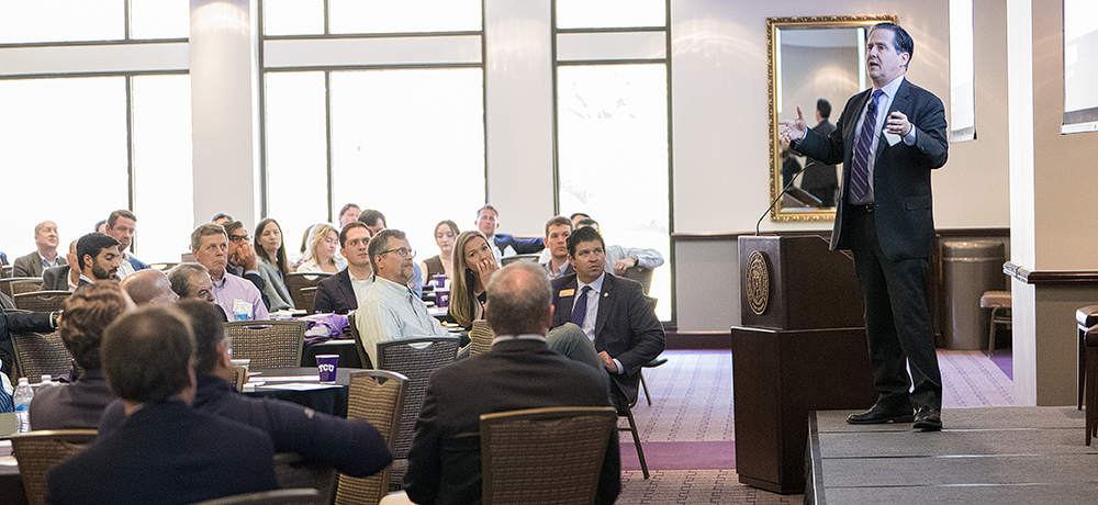 Bob McNally speaking at the Energy Symposium