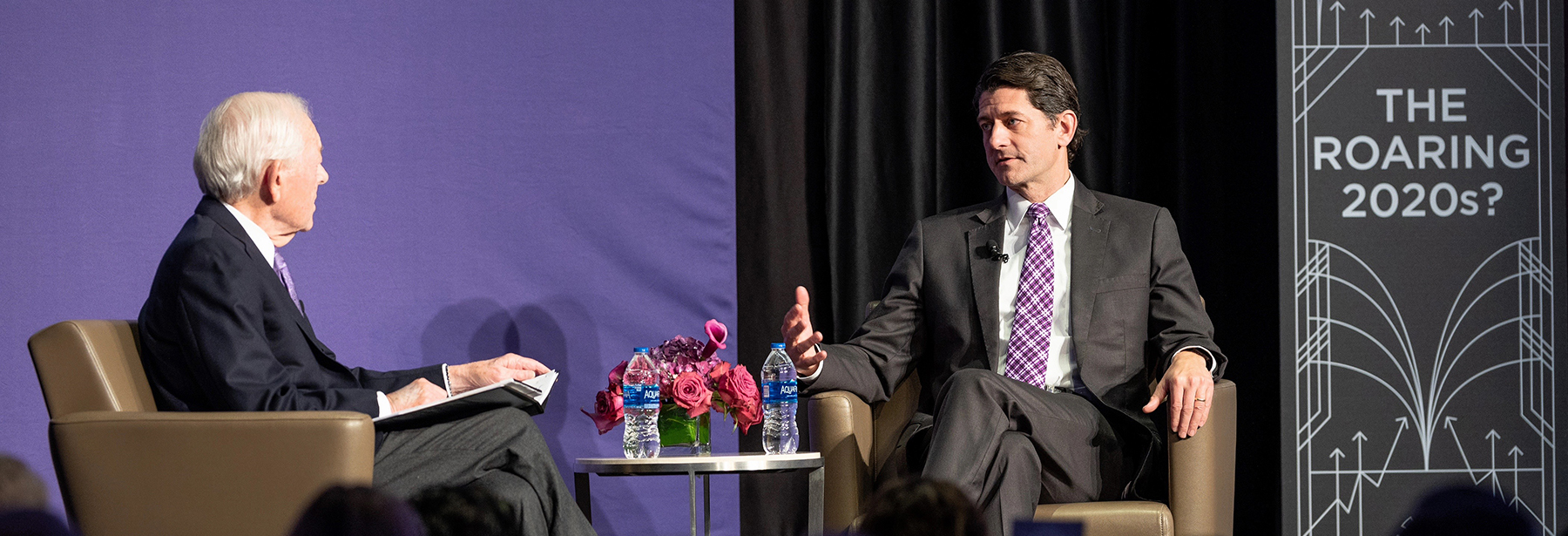 Section Image: Bob Schieffer and Paul Ryan on the stage at the Investment Strategy Conference 