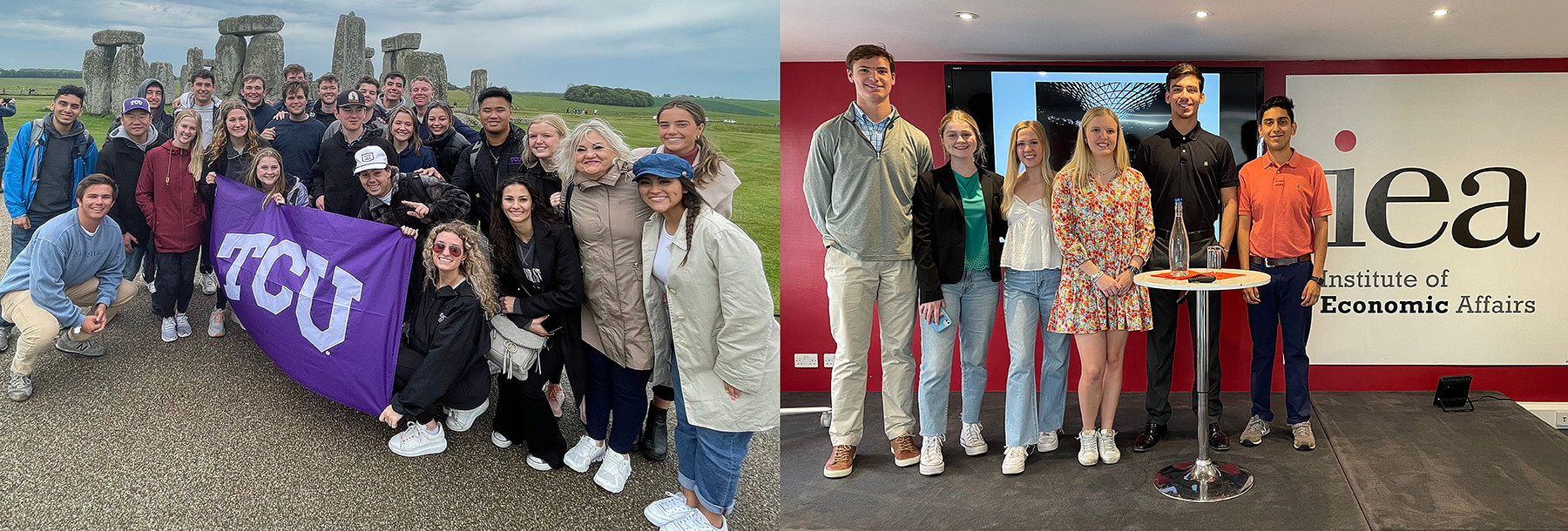 Section Image: BIS students at Stonehenge and the Institute of Economic Affairds 