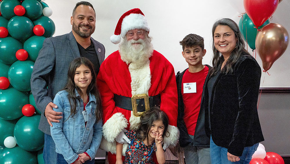Family with Santa