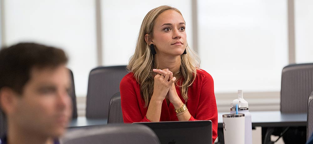 Female student in classroom