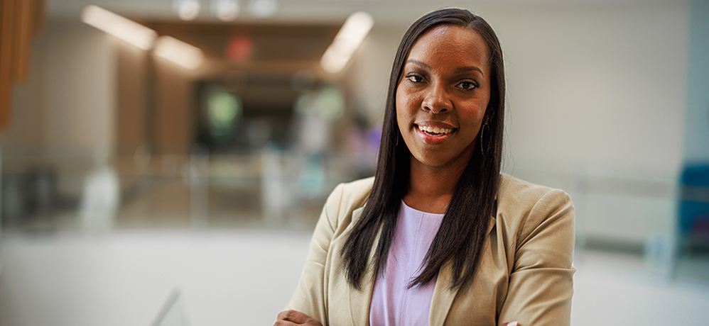 Michelle Franklin in the Rogers Rotunda