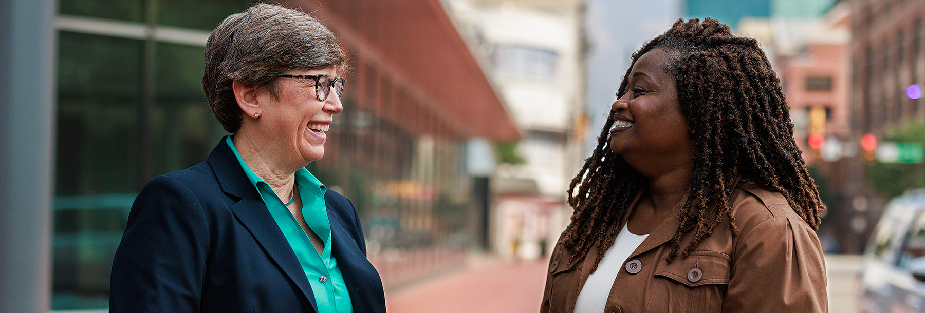 Section Image: Suzanne Carter and Ann Tasby downtown Fort Worth 