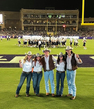 Rangers at a TCU football game