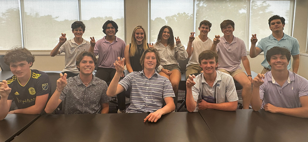 Campers from the HSIC Camp A showing their Horned Frog pride