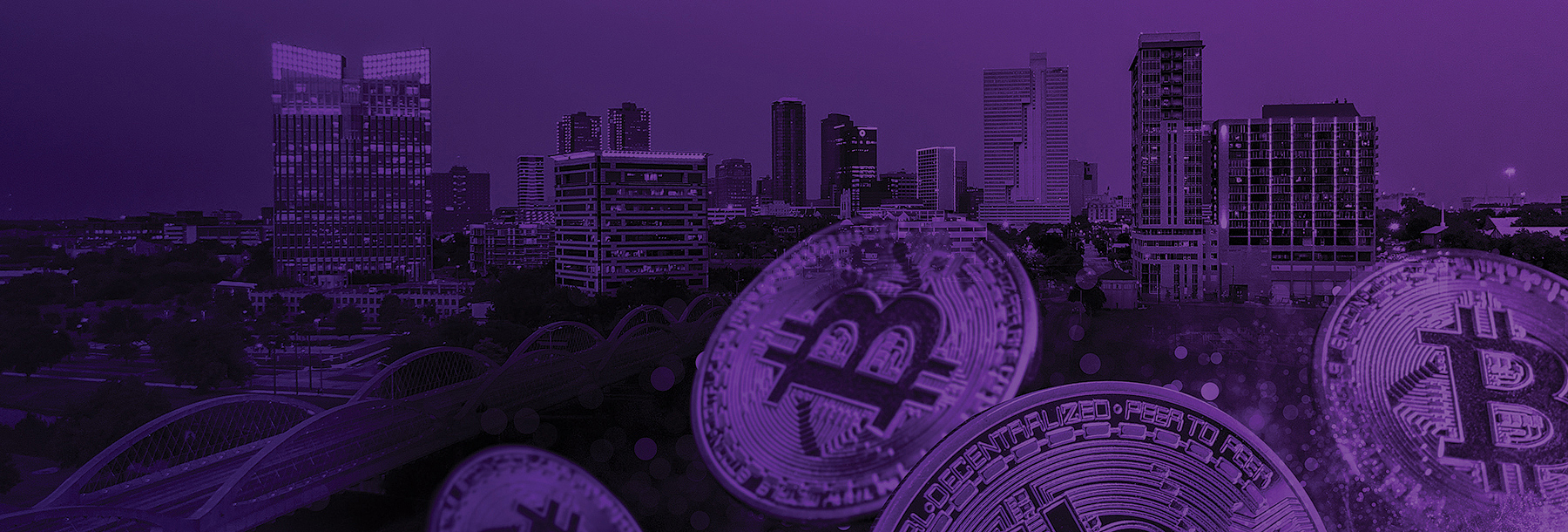 Section Image: Bitcoin and Fort Worth skyline 