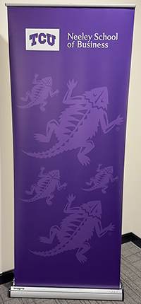 Pop up banner with flat frog images