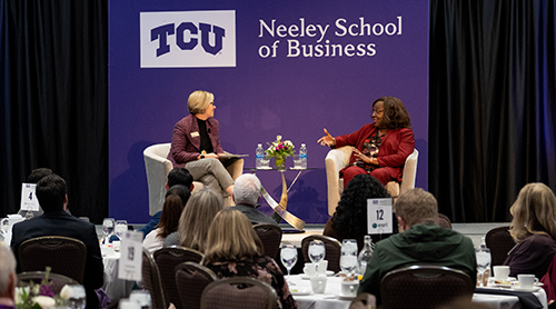 Section Image: Hettie Richardson and Sandra Taylor at the TESS breakfast 