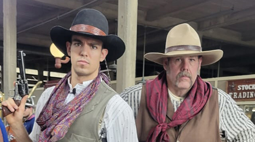 Brendan Hartman with fellow cowboy actors 