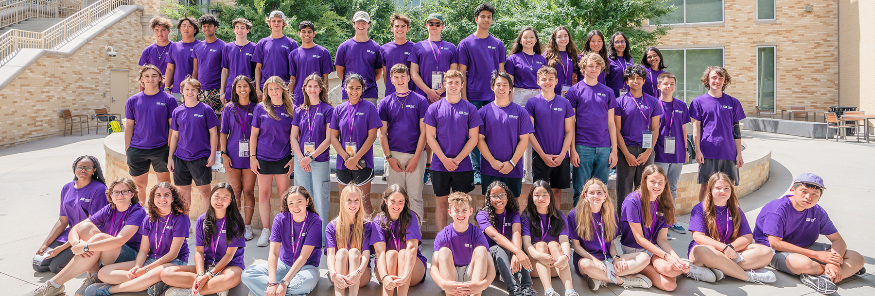 Section Image: Neeley Analytics Academy students at the Neeley fountain. 