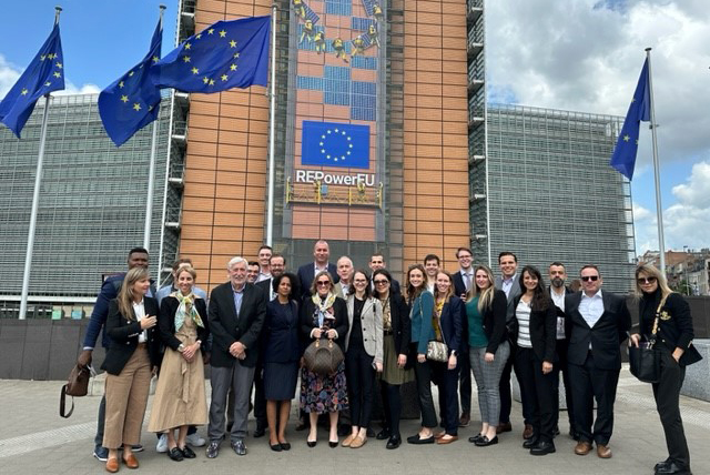 Energy MBA students in front of the ERPowerEU building