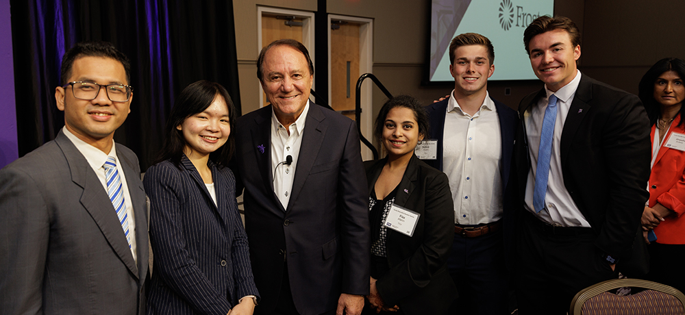 Jim Keyes with a group of attendees
