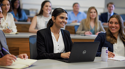 Section Image: Students in Neeley classroom 1201 