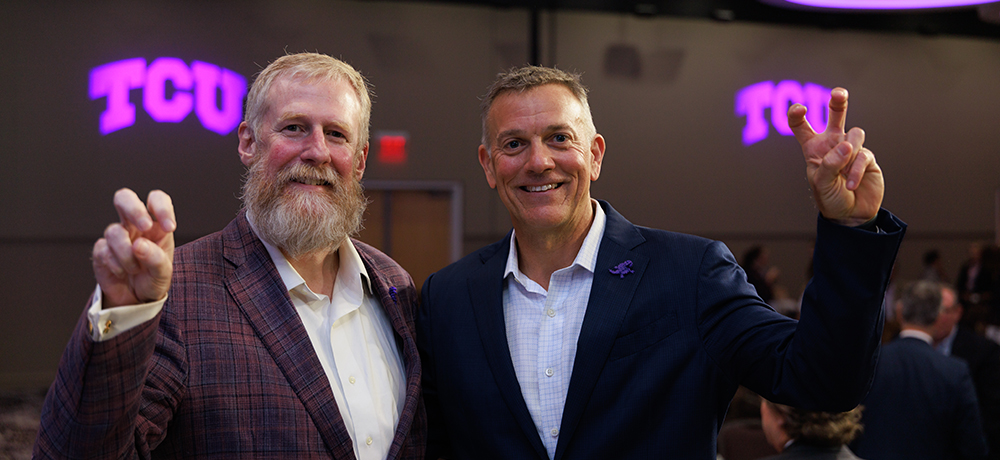 Section Image: Mike Freno and Craig Crossland on stage in the BLUU Ballroom 