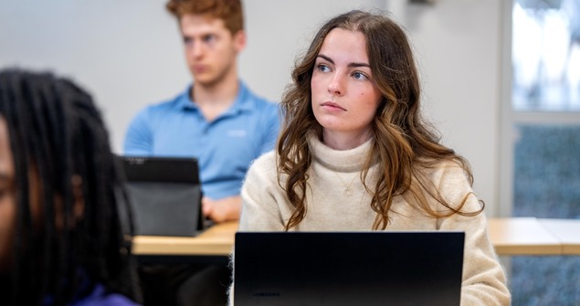 Student engaged in class