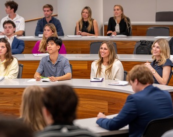 Neeley students listening to lecture